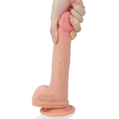 8.5 Inch Dual Layer Textured Silicone Cock by Lovetoy - Realistic Dildos