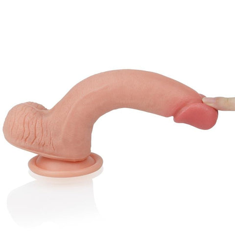 8 Inch Dual Layer Veined Silicone Cock by Lovetoy - Realistic Dildos