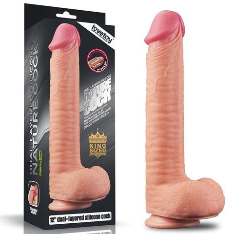 12 Inch Dual Layer Harness Compatible Cock by Lovetoy - Realistic Dildos