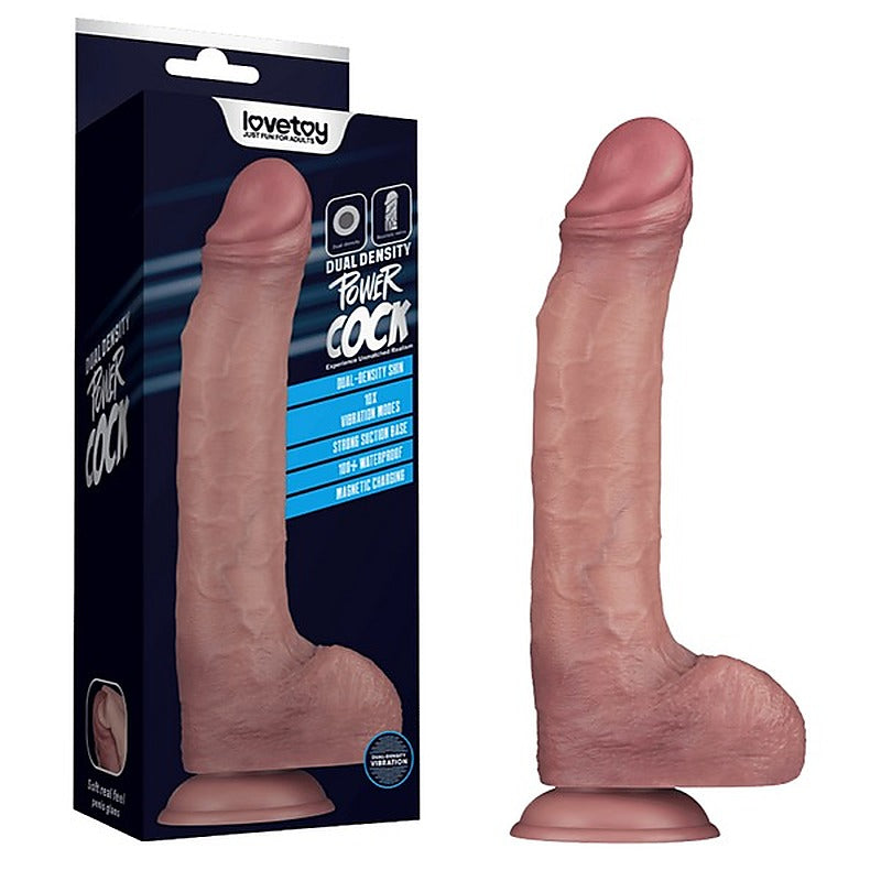 11 Inch Vibrating Dual Density Power Cock by Lovetoy - Vibrating Dildos