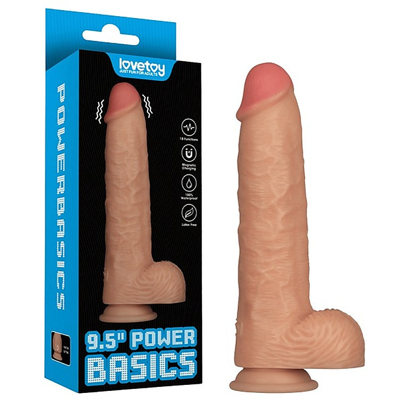 9.5 Inch Vibrating Power Basics Cock by Lovetoy - Vibrating Dildos