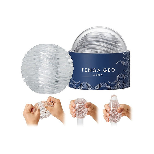 Geo Aqua Textured Male Masturbator by Tenga