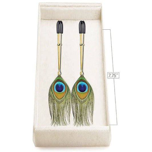 Couture Clip - Peacock Plume Luxury Nipple Clamps - Nipple and Clit Clamps