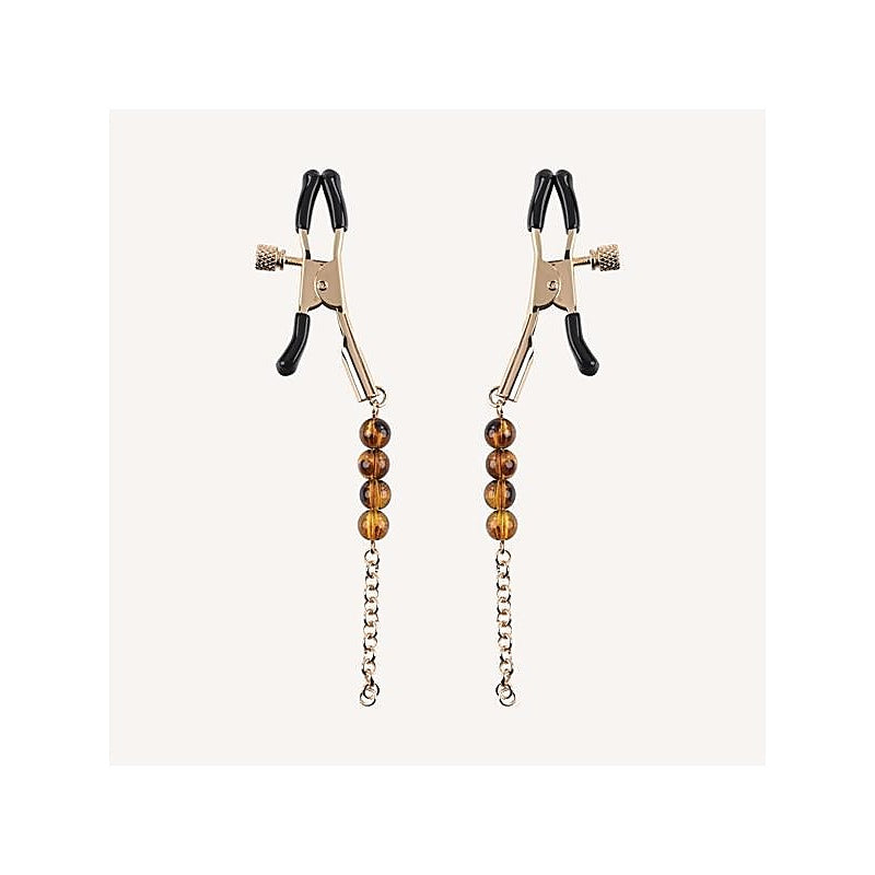 Sportsheets Amber Beaded Nipple Clamps - Nipple and Clit Clamps