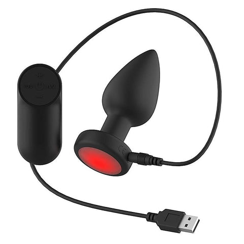 Vibrating Butt Plug with LED Base M by Passion Play - Butt Plugs