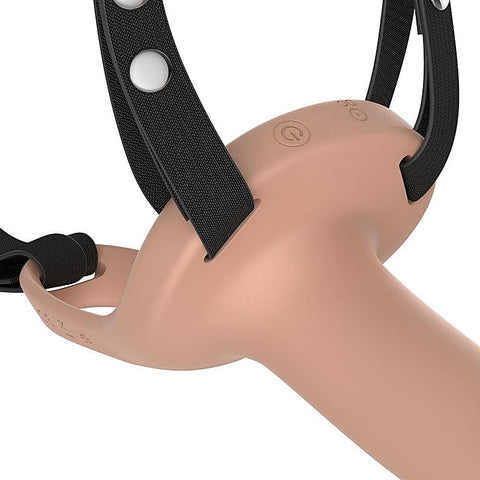 Vibrating Smooth Hollow Strap-On by Passion Play - Strap On Sextoys