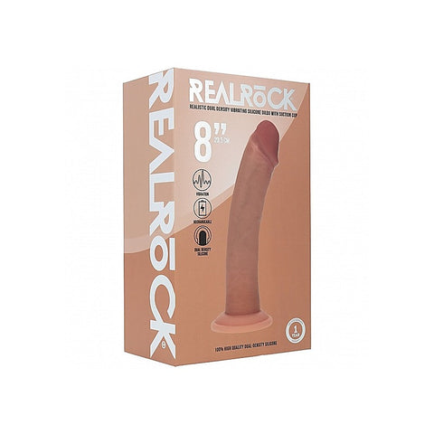 REALROCK 8in Dual Density Vibrating Dildo by Shots Toys - Vibrating Dildos
