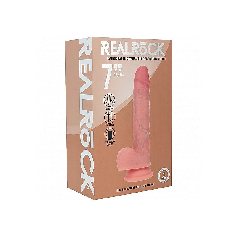 REALROCK 7in Vibrating & Thrusting Dildo by Shots Toys - Vibrating Dildos