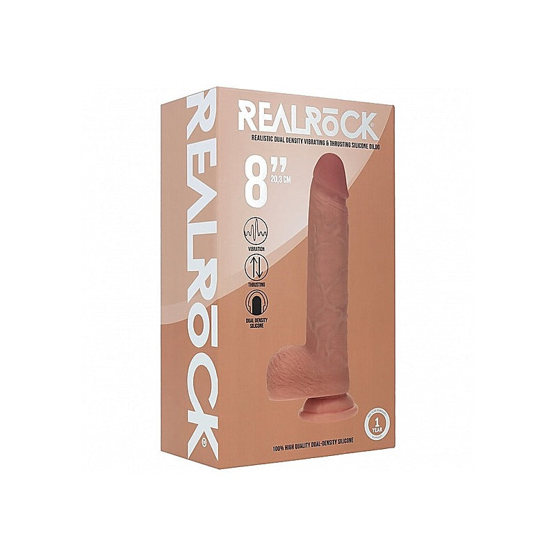 REALROCK 8in Vibrating & Thrusting Dildo by Shots Toys - Vibrating Dildos