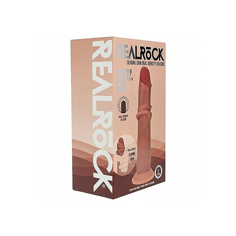 REALROCK 8in Sliding Skin Dual Density Dildo by Shots Toys