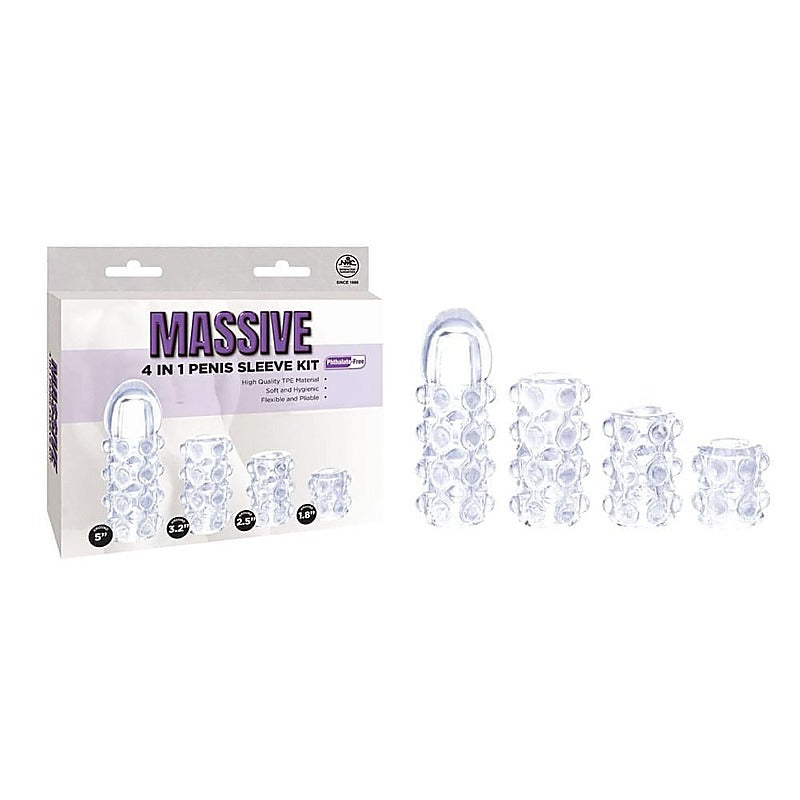 Massive 4-Piece Textured Penis Sleeve Set by NANMA - Penis Sleeves and Extenders