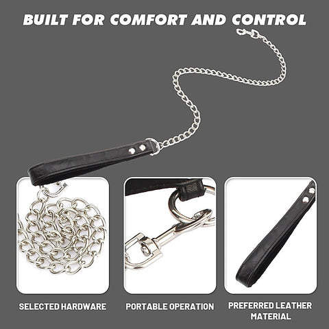 Be in Charge Faux Leather Bondage Leash by Chisa - Collars and Leads