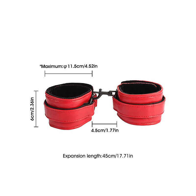 Adjustable Faux Leather Ankle Cuffs by Chisa - Cuffs And Restraints