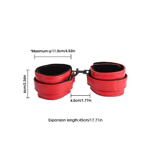 Adjustable Faux Leather Ankle Cuffs by Chisa - Cuffs And Restraints