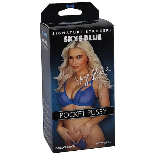 Main Squeeze Doc Johnson Signature Strokers Skye Blue Ultraskyn Pocket Pussy - Masturbators and Strokers