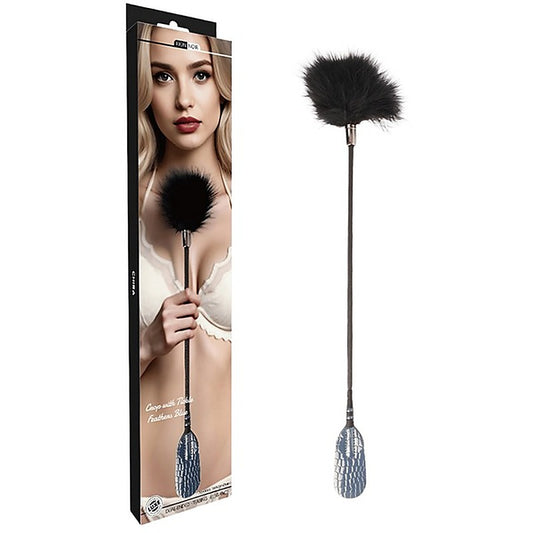 Snakeskin Tickle Feather Bondage Crop by Chisa - Whips And Crops