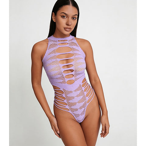 Strappy Rhinestone Sleeveless Bodysuit by Love In Leather