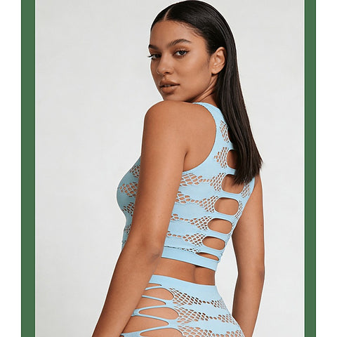 Strappy Two Piece Lingerie Set by Love In Leather