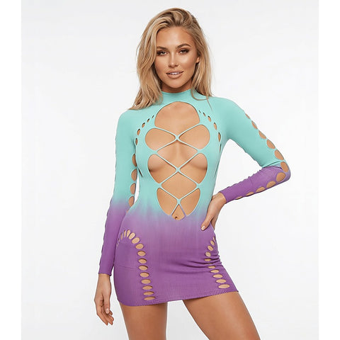 Sweet Tooth Grape Bubblegum Ombré Dress by Love In Leather