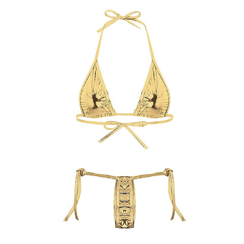 Metallic Micro Bikini Set by Love In Leather