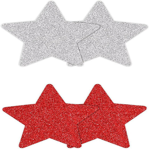 Pretty Nipple Pasties Glitter Stars by NS Novelties - Breast and Nipple Toys