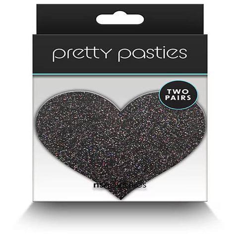 Pretty Glitter Hearts Shape Nipple Pasties by NS Novelties - Breast and Nipple Toys