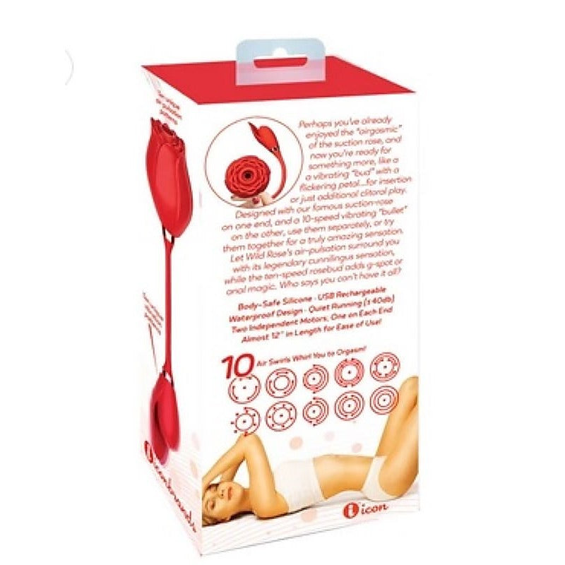 Premium Wild Rose Air Pulse Vibe by Icon Brands - Clit Ticklers and Pulsators