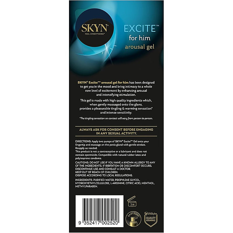 SKYN Excite Arousal Gel For Him 15ml - Delay and Excite Sprays