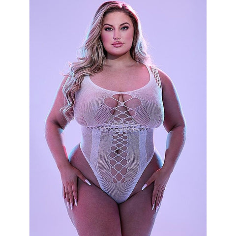 Lapdance Lingerie Glow In The Dark High Cut Teddy Queen - Teddies and Bodysuits