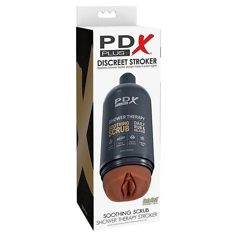 PDX Plus Shower Therapy Soothing Scrub Mens Masturbator - Masturbators and Strokers