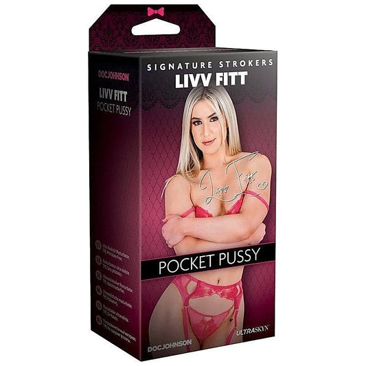 Doc Johnson Main Squeeze Signature Strokers Livv Fitt Ultraskyn Pocket Pussy Vanilla - Masturbators and Strokers