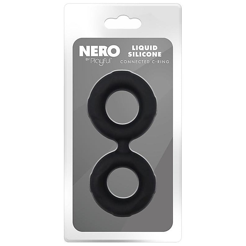Nero Liquid Silicone Connected Cock Ring by Evolved - Silicone Cock Rings