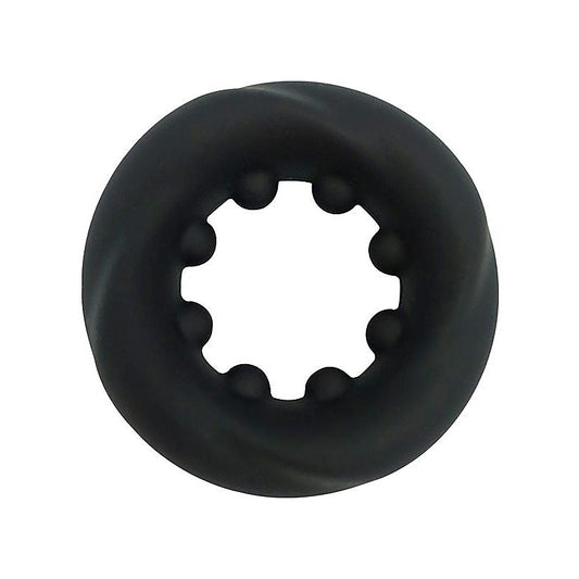 Playful Nero Liquid Silicone Nubbed Cock Ring - Silicone Cock Rings