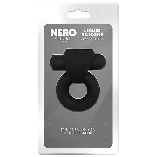 Playful Nero Liquid Silicone Vibe Cock Ring - Silicone Cock Rings