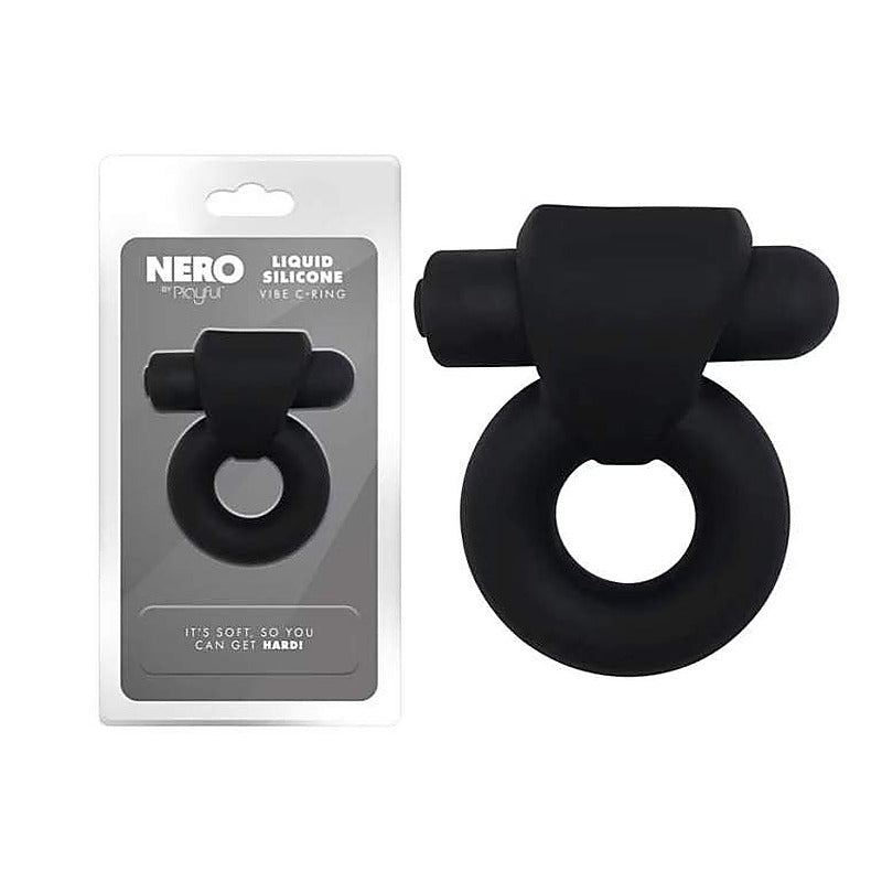 Nero Liquid Silicone Vibe Dual Cock Ring by Evolved - Silicone Cock Rings