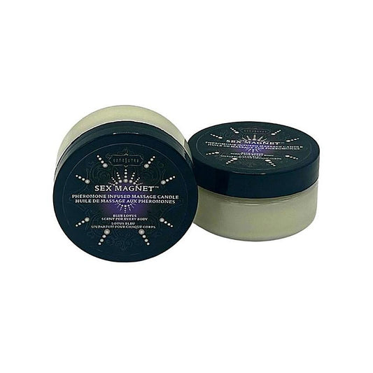 Kama Sutra Sex Magnet Pheromone Massage Candle Blue Lotus - Bath and Intimate Fragrances