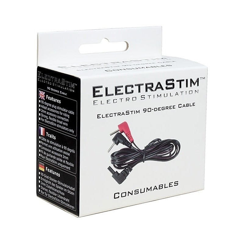 Replacement Cable with 90 Degree Plugs by Electrastim - Vibrator Accessories