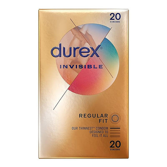 Durex Invisible Original Fit Ultra Thin Regular Condoms 20 Pack - Condoms