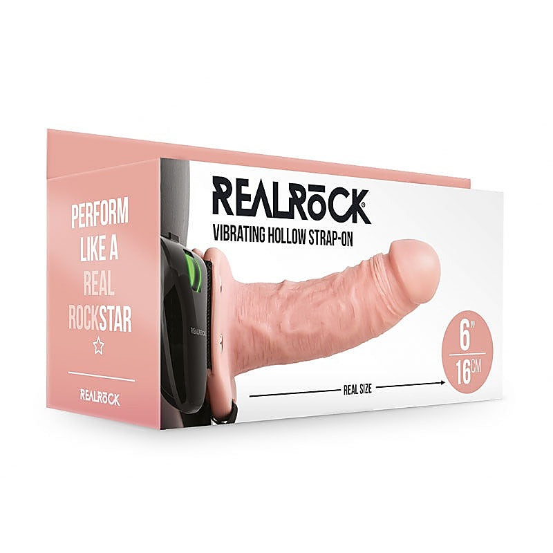 REALROCK Vibrating Hollow Strap-On by Shots Toys - Strap On Sextoys