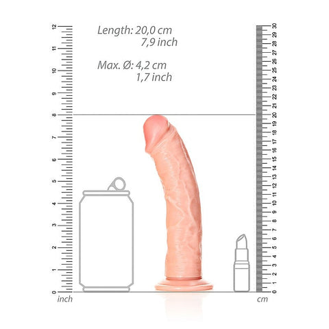 REALROCK Realistic Regular Curved Dildo with Suction Cup Flesh - Realistic Dildos