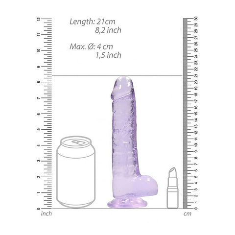 Shots Toys REALROCK 20.3 cm Realistic Dildo With Balls - Realistic Dildos