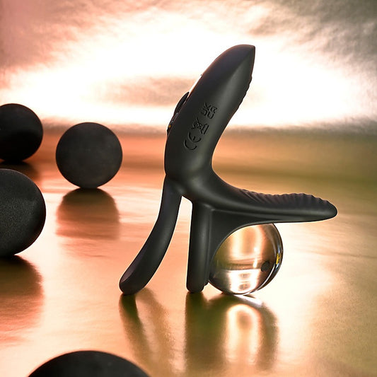 Playboy Pleasure JUST RIGHT Vibrating Cock Ring Black - Vibrating Cock Rings