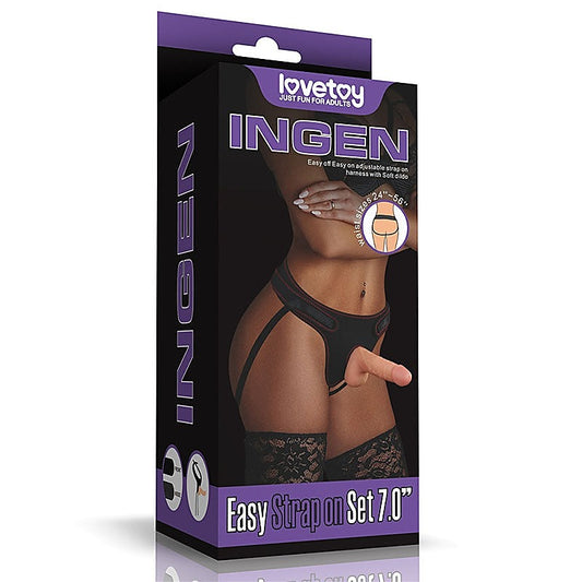 Lovetoy Ingen Easy Strap-On Dildo Set Flesh 17.8cm - Strap On Sextoys