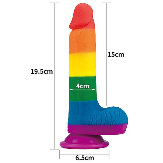Prider 19 cm Realistic Dong Rainbow by Lovetoy - Realistic Dildos