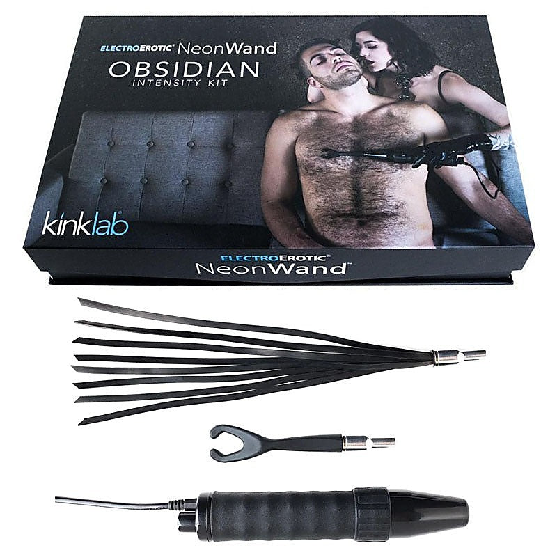 KinkLab Obsidian Neon Wand 3 Piece E Stimulation Intensity - Electro Sex