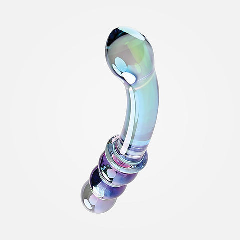 Gender X LUSTROUS GALAXY WAND Double Ended Glass Massager Blue/Violet - Glass Sex Toys