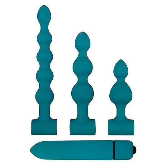 Adam and Eve Vibrating Bumpy Anal Bead Set Green - Anal Beads and Balls