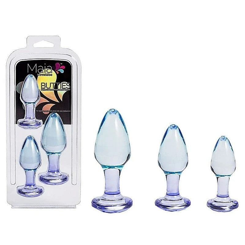 Maia BUTTIES Clear Butt Plugs Set of 3 Sizes by Maia Toys - Butt Plugs