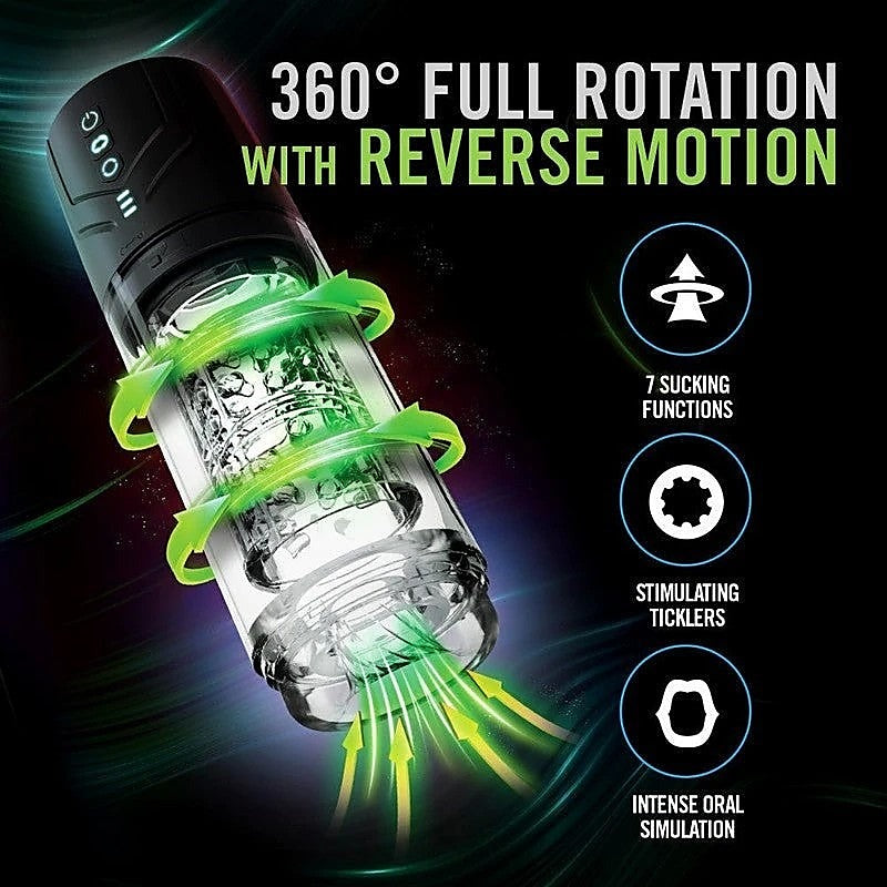 Blush Novelties M For Men Whirlwind Pro Rotating & Sucking Auto Mens Stroker Clear - Masturbators and Strokers