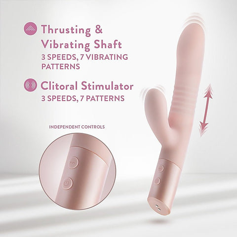 Fraya USB Rechargeable Thrusting Rabbit by Blush Novelties - Rabbit Vibrators